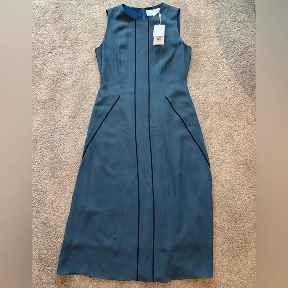 New With Tags Hugo Boss Women's Elegant Dimasia A-line Dress in Blue, Size 8 - Picture 7 of 13